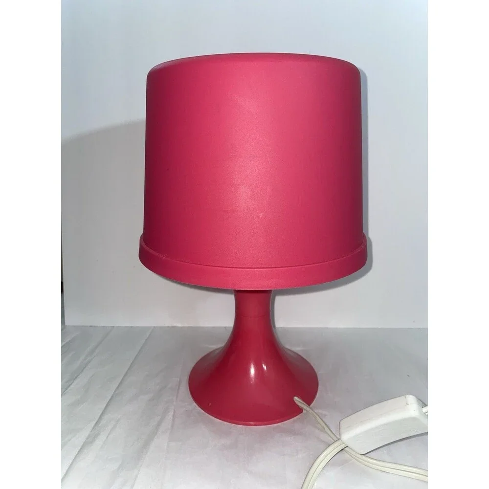 IKEA Pink/Fushia Mushroom Desk Lamp Retro Plastic Working Tested